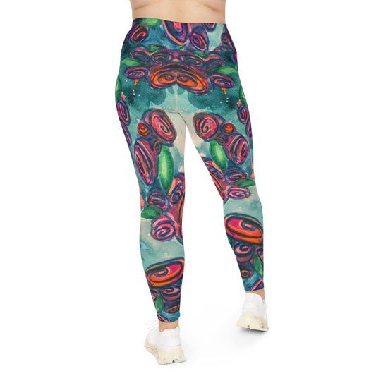 NEW Plus Size Leggings - Floating Flowers Collection