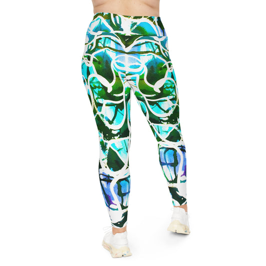 NEW Plus Size Leggings - Water Color Graffiti Collection