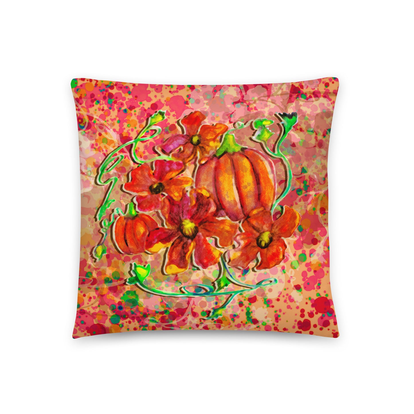 Basic Pillow (18x18) - Pumpkin Flower Collection