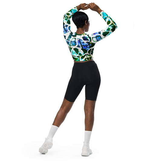 NEW Recycled Long Sleeve Crop Top - Water Color Graffiti Collection