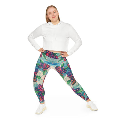 NEW Plus Size Leggings - Floating Flowers Collection