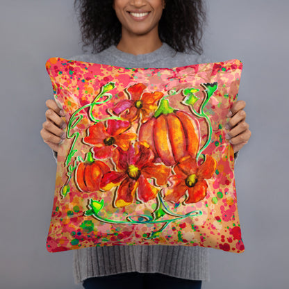 Basic Pillow (18x18) - Pumpkin Flower Collection
