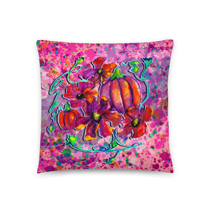 Basic Pillow (18x18) - Pumpkin Flower Collection