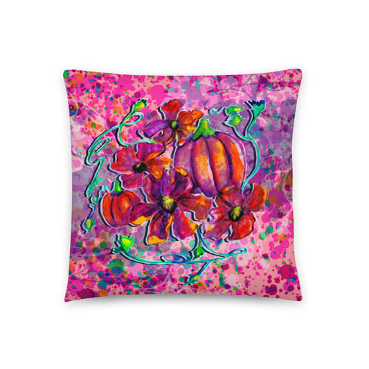 Basic Pillow (18x18) - Pumpkin Flower Collection